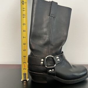 Frye Harness 12R Boots Black Leather Western Motorcycle Stud Detail USA Size 6M